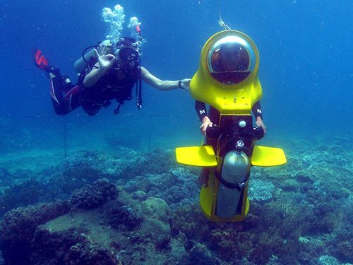 اسکوتر زیردریایی، ورزش های آبی کیش